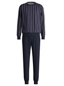 Men - Pyjama with cuff made of 100% Cotton in Blue, Striped, from the Relax Streamline 4 series by CALIDA