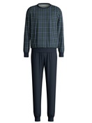 Men - Pyjama with cuff made of 100% Cotton in Green, Checked, from the Relax Streamline 3 series by CALIDA