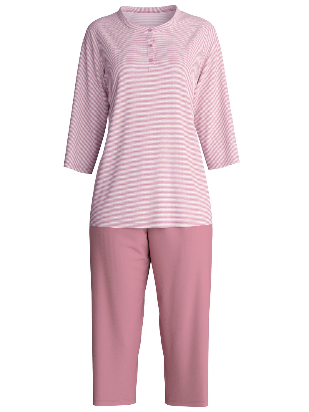 Donna - Pigiama capri in 100% cotone di colore Rosa, A righe, della serie Striped Dreams di CALIDA