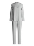 Damen - Flanell-Pyjama mit Knöpfen aus 100% Baumwolle in Blau, Einfarbig aus Serie Flannel Dreams von CALIDA