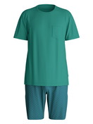 Homme - Pyjama court en 100% coton de couleur Vert, À motifs, de la série Relax Imprint 3 de CALIDA