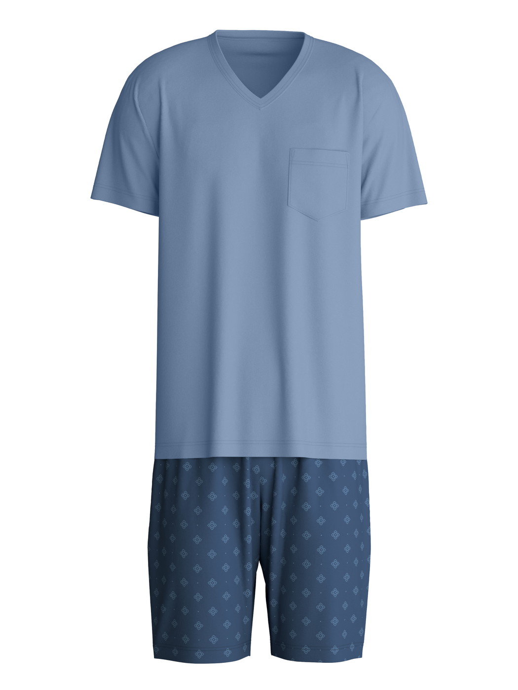 Men - Short pyjama made of 100% Cotton in Blue, Patterned, from the Relax Imprint 2 series by CALIDA