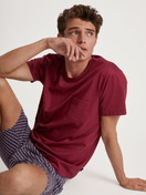 Men model is wearing Short pyjama made of 100% Cotton in Red, Patterned from the Relax Imprint series by CALIDA, Front view