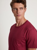 Men model is wearing Short pyjama made of 100% Cotton in Red, Patterned from the Relax Imprint series by CALIDA, Detail