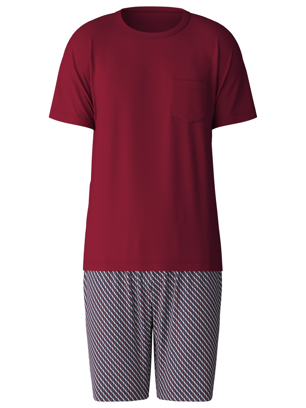 Men - Short pyjama made of 100% Cotton in Red, Patterned, from the Relax Imprint series by CALIDA