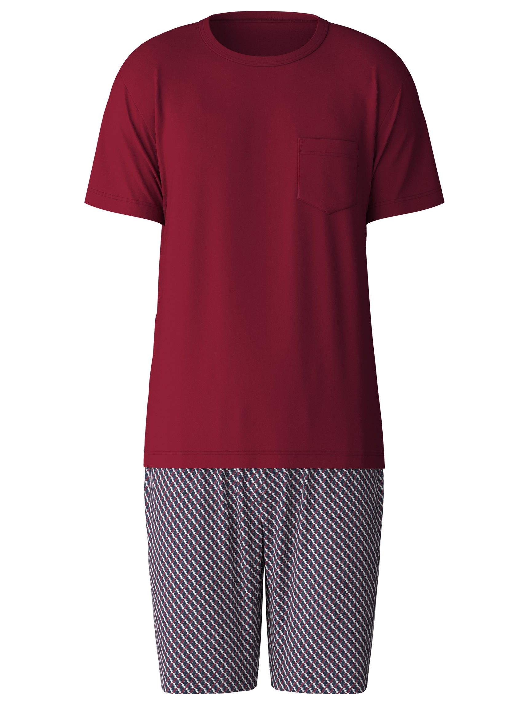Men - Short pyjama made of 100% Cotton in Red, Patterned, from the Relax Imprint series by CALIDA