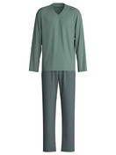 Herren - Pyjama, lang aus 100% Baumwolle in Grün, Gemustert aus Serie Cotton Special von CALIDA