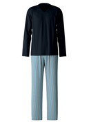 Herren - Pyjama, lang aus 100% Baumwolle in Blau, Gestreift aus Serie Cotton Special von CALIDA