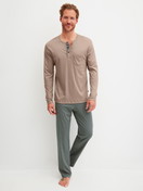 Men model is wearing Pyjamas made of 100% Cotton in Blue, Patterned from the Relax Choice 1 series by CALIDA, Front view