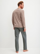 Men model is wearing Pyjamas made of 100% Cotton in Blue, Patterned from the Relax Choice 1 series by CALIDA, Back view