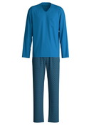 Homme - Pyjama, longue en 100% coton de couleur Bleu, À motifs, de la série Relax Imprint 2 de CALIDA