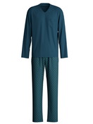 Homme - Pyjama, longue en 100% coton de couleur Turquoise, À motifs, de la série Relax Imprint 3 de CALIDA