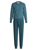 Uomo - Pigiama con polsini in 100% cotone di colore Blu, Modello, della serie Cotton Special di CALIDA
