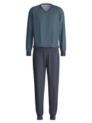 Men - Pyjama with cuff made of 100% Cotton in Black, Patterned, from the Cotton Special series by CALIDA