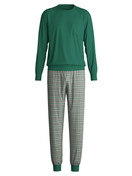 Men - Pyjama with cuff made of 100% Cotton in Green, Checked, from the Relax Imprint 2 series by CALIDA