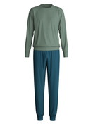 Men - Pyjama with cuff made of 100% Cotton in Green, Patterned, from the Relax Imprint 1 series by CALIDA