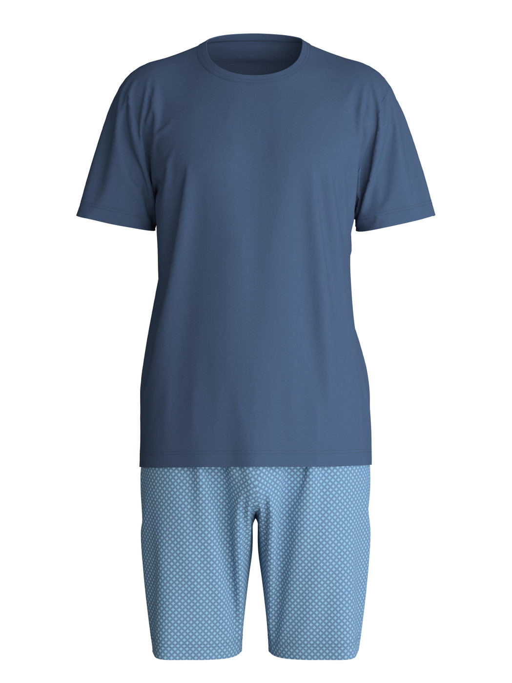 Men - Short pyjama made of 100% Cotton in Blue, Patterned, from the Cotton Special series by CALIDA