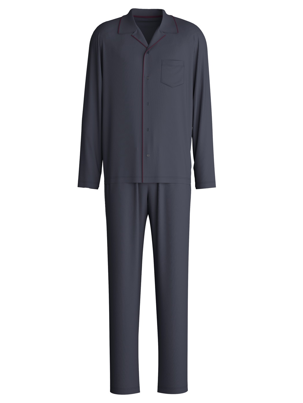 Uomo - Pigiama con bottoni in TENCEL™ di colore Grigio, Tinta unita, della serie Relax Silk di CALIDA