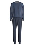 Men - Pyjama with cuff made of 100% Cotton in Blue, Striped, from the Relax Imprint 1 series by CALIDA