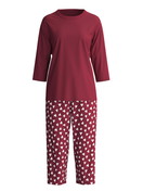 Femme - Pyjama capri en 100% coton de couleur Rouge, À motifs, de la série Cotton Special de CALIDA