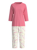 Femme - Pyjama capri en 100% coton de couleur Rose, À motifs, de la série Cotton Special de CALIDA