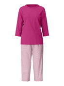 Femme - Pyjama capri en 100% coton de couleur Rouge, Rayée, de la série Cotton Special de CALIDA