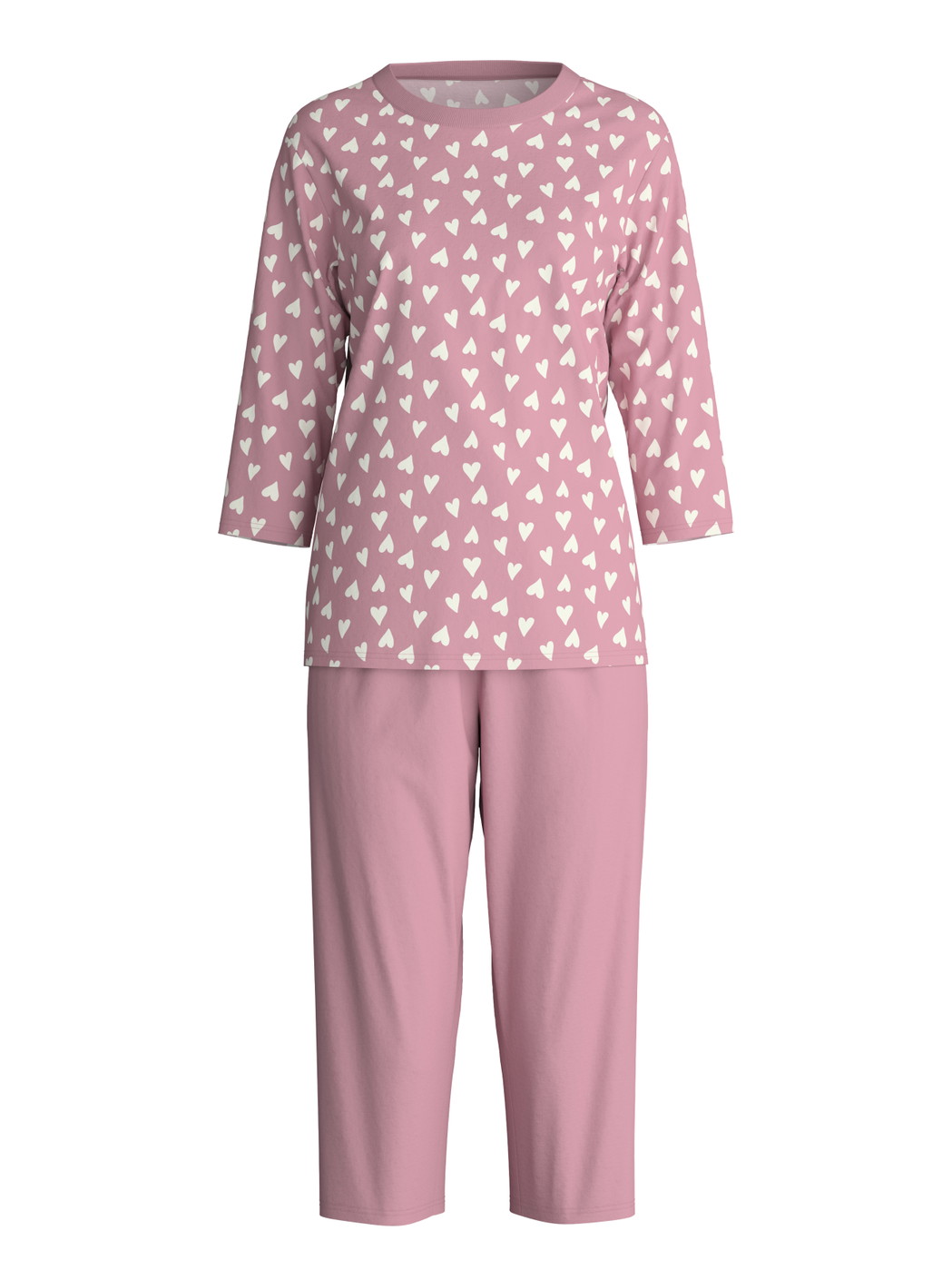 Femme - Pyjama capri en 100% coton de couleur Rose, À motifs, de la série Cotton Special de CALIDA