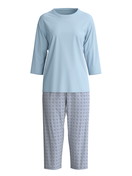 Femme - Pyjama capri en 100% coton de couleur Gris, À motifs, de la série Cotton Special de CALIDA