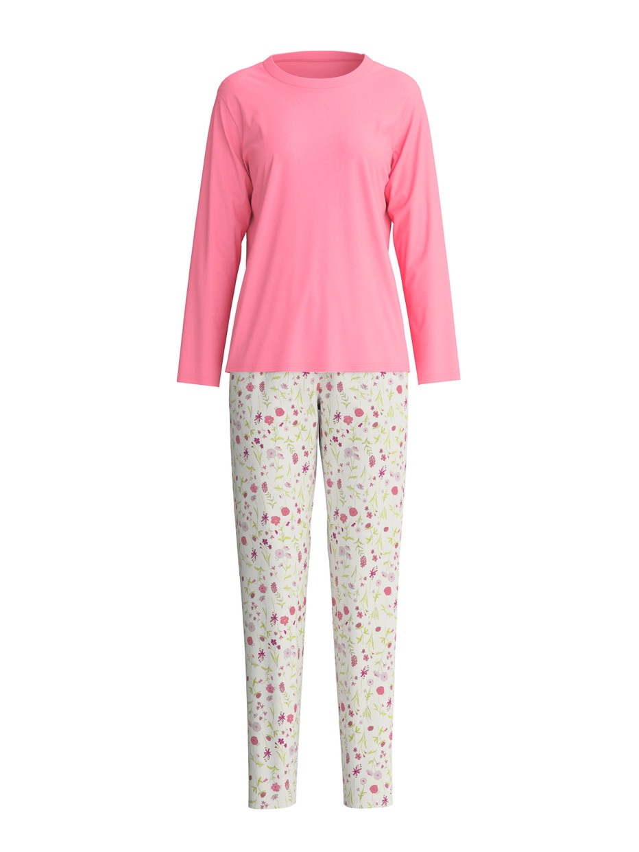 Women - Pyjamas, long made of 100% Cotton in Pink, Patterned, from the Cotton Special series by CALIDA