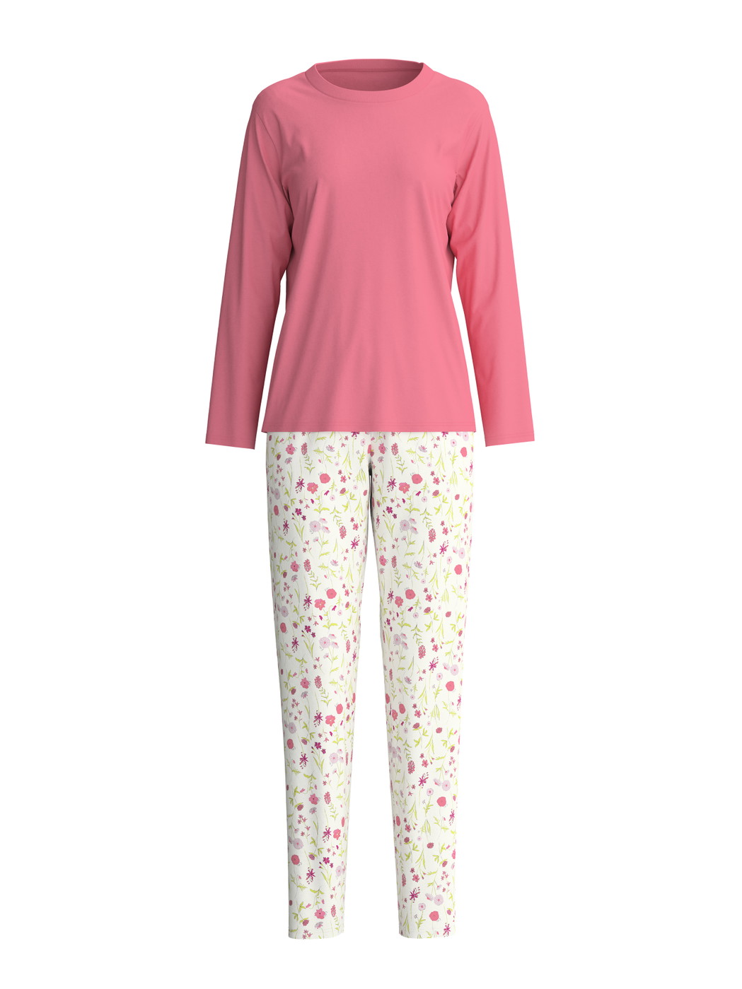 Donna - Pigiami, lunghi in 100% cotone di colore Rosa, Modello, della serie Cotton Special di CALIDA