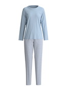 Damen - Pyjama, lang aus 100% Baumwolle in Grau, Gemustert aus Serie Cotton Special von CALIDA