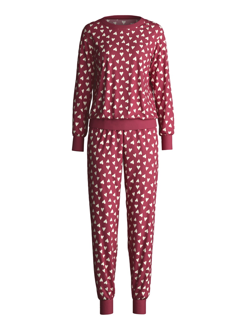 Women - Pyjama with cuff made of 100% Cotton in Red, Unicoloured, from the Cotton Special series by CALIDA