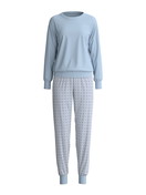 Women - Pyjama with cuff made of 100% Cotton in Grey, Patterned, from the Cotton Special series by CALIDA