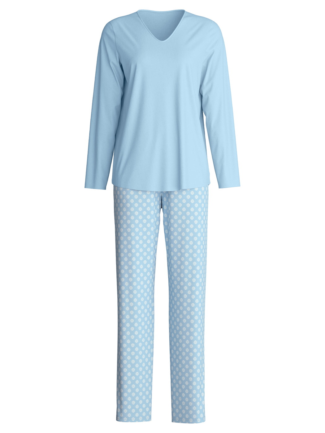 Donna - Pigiami, lunghi in 100% cotone di colore Blu, Modello, della serie Lovely Nights di CALIDA