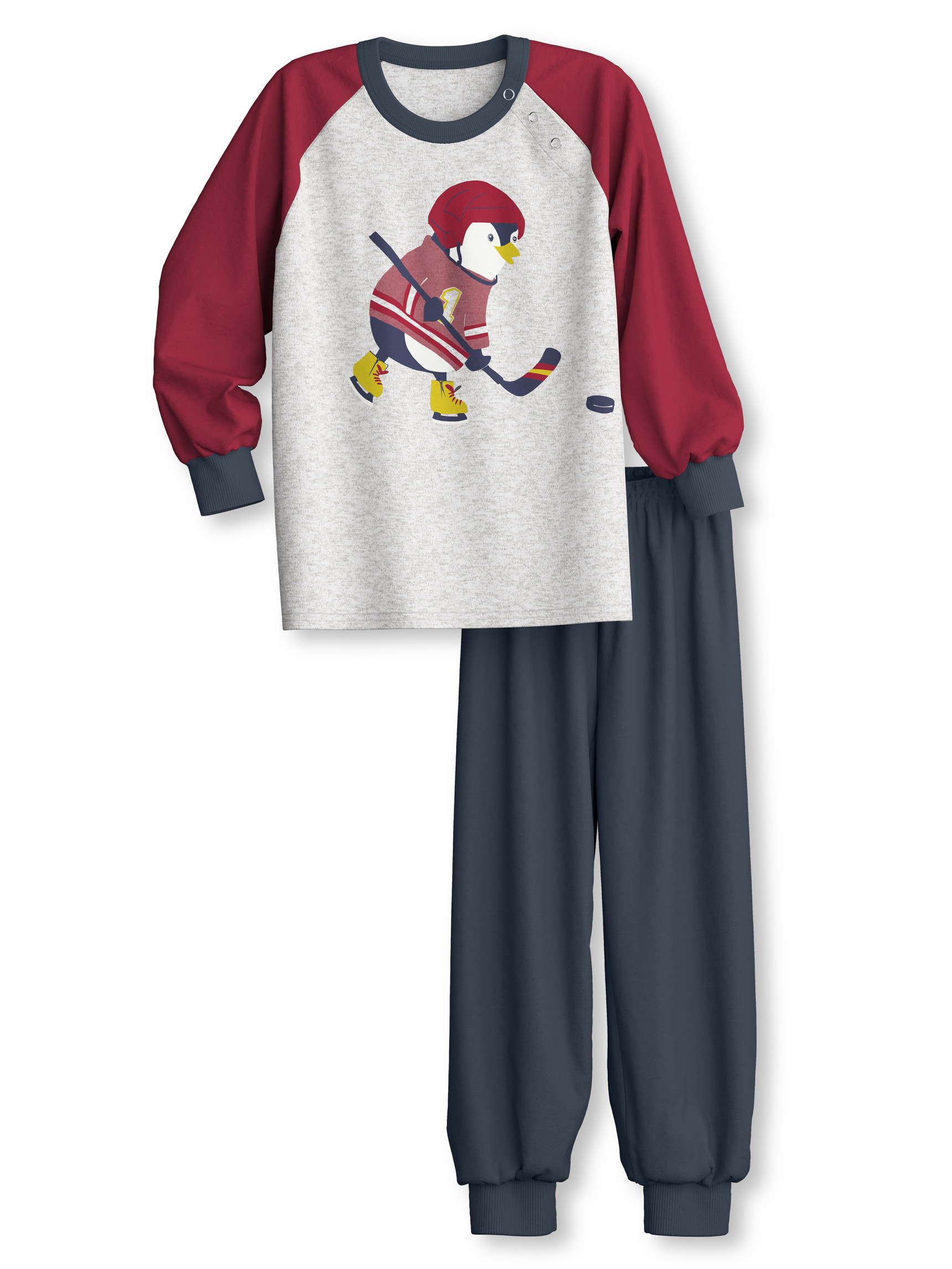 Figli - Pigiama con polsini in 100% cotone di colore Grigio, , della serie Toddlers Sports di CALIDA, Vista frontale, Sfondo bianco
