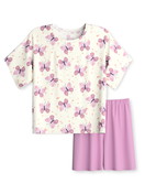 Kinder - Kurz-Pyjama aus 100% Baumwolle in Rosa, Gemustert aus Serie Kids Butterfly von CALIDA, Vorderansicht, Weißer Hintergrund