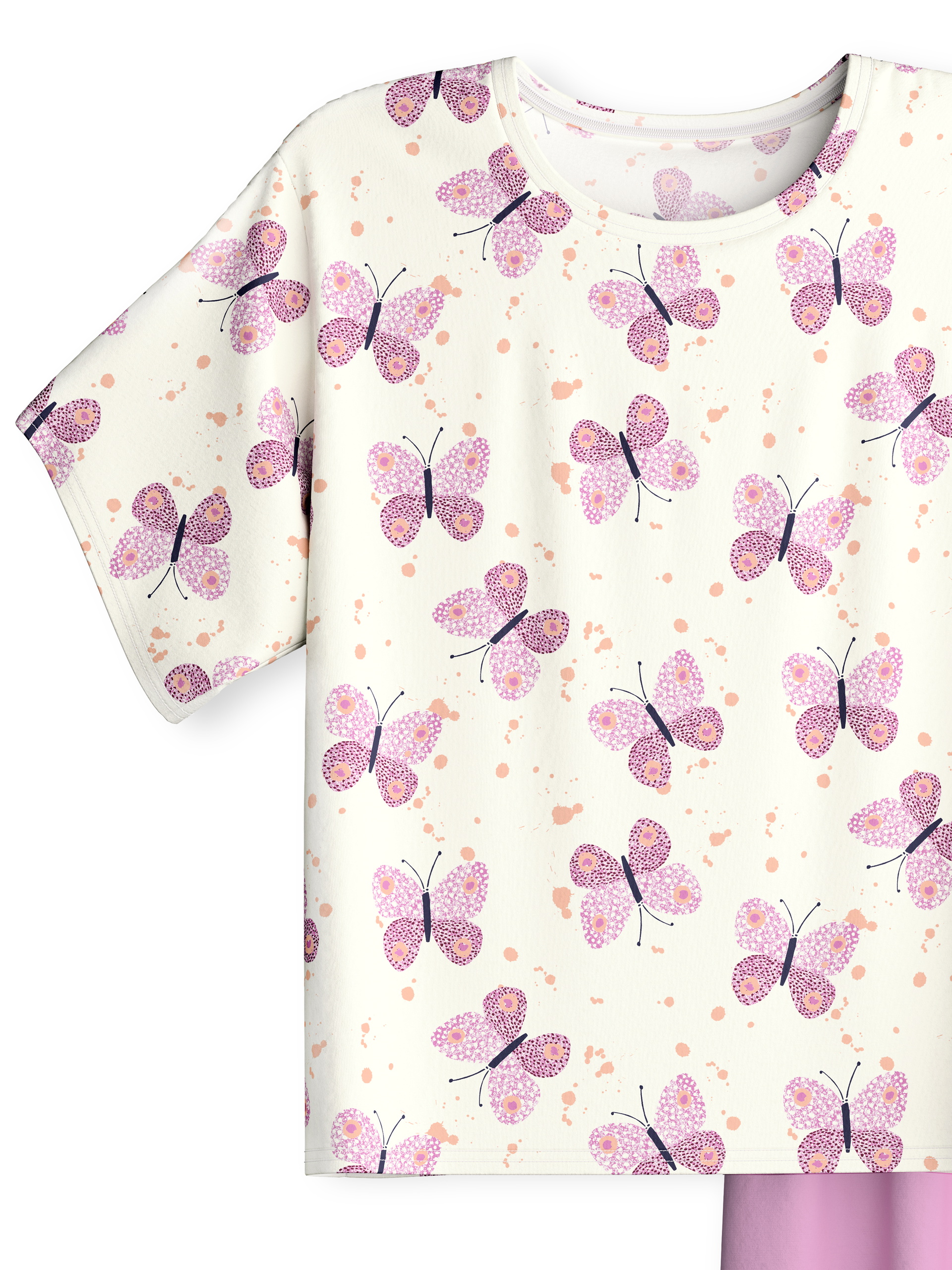 Kinder - Kurz-Pyjama aus 100% Baumwolle in Rosa, Gemustert aus Serie Kids Butterfly von CALIDA