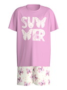 Kinder - Kurz-Pyjama aus 100% Baumwolle in Rosa, Gemustert aus Serie Kids Butterfly von CALIDA