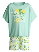 Kinder - Kurz-Pyjama aus 100% Baumwolle in Grün, Gemustert aus Serie Kids Fruits von CALIDA