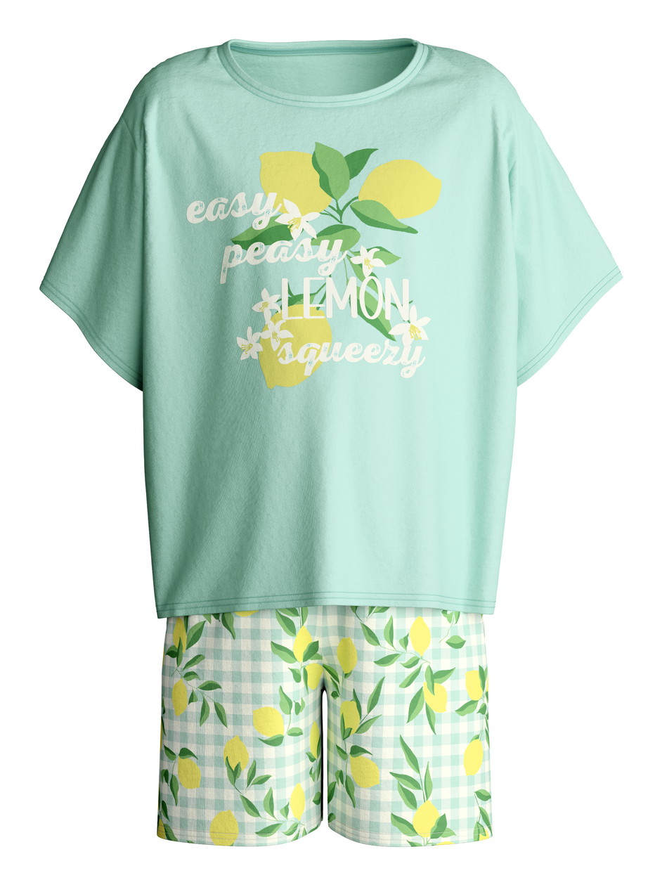 Kinder - Kurz-Pyjama aus 100% Baumwolle in Grün, Gemustert aus Serie Kids Fruits von CALIDA