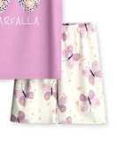 Kinder - Kurz-Pyjama aus 100% Baumwolle in Violett, Gemustert aus Serie Toddlers Butterfly von CALIDA, Vorderansicht, Weißer Hintergrund