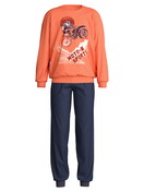Figli - Pigiama con polsini in 100% cotone di colore Arancione, Modello, della serie Kids Sports di CALIDA