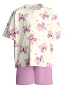 Figli - Pigiama corto in puro cotone organico in 100% cotone di colore Viola, Modello, della serie Toddlers Butterfly di CALIDA
