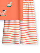 Kinder - Kurz-Pyjama aus 100% Baumwolle in Orange, Gemustert aus Serie Toddlers Scooter von CALIDA, Vorderansicht, Weißer Hintergrund