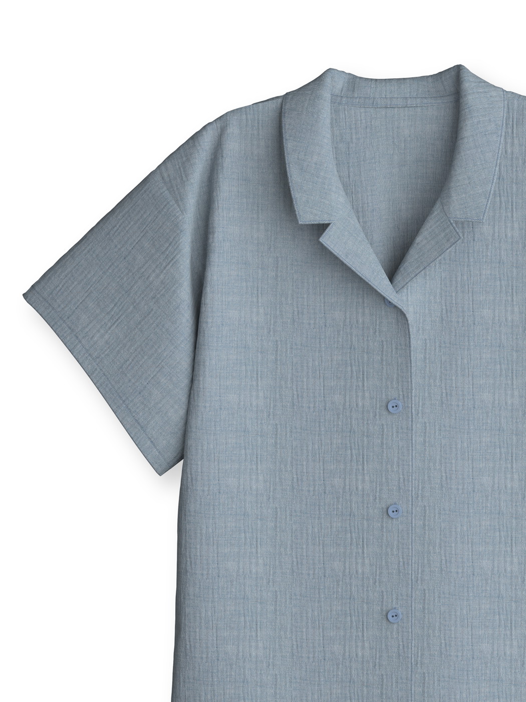 Kinder - Kurz-Pyjama mit Knöpfen aus 100% Baumwolle in Blau, Einfarbig aus Serie Kids Sleep von CALIDA, Vorderansicht, Weißer Hintergrund