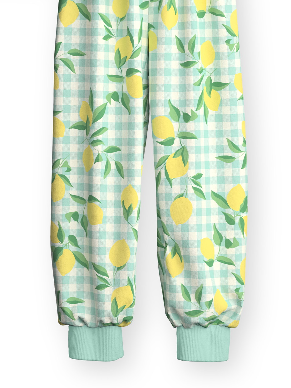 Figli - Pigiama con polsini in 100% cotone di colore Verde, Modello, della serie Toddlers Fruits di CALIDA, Vista frontale, Sfondo bianco