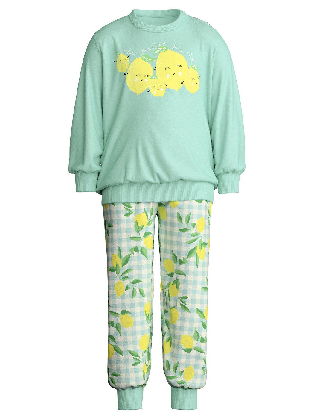 Kinder - Bündchen-Pyjama aus 100% Baumwolle in Grün, Gemustert aus Serie Toddlers Fruits von CALIDA