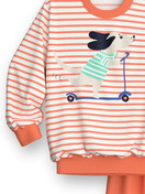 Kids - Pyjama with cuff made of 100% Cotton in Orange, Patterned, from the Toddlers Scooter series by CALIDA, Front view, White background