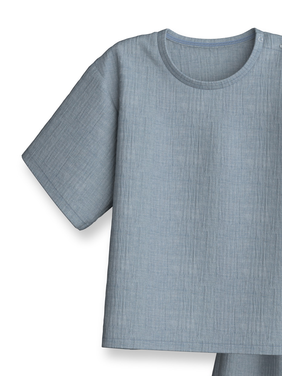 Kids - Short pyjamas in pure organic cotton made of 100% Cotton in Blue, Unicoloured, from the Toddlers Sleep series by CALIDA, Front view, White background