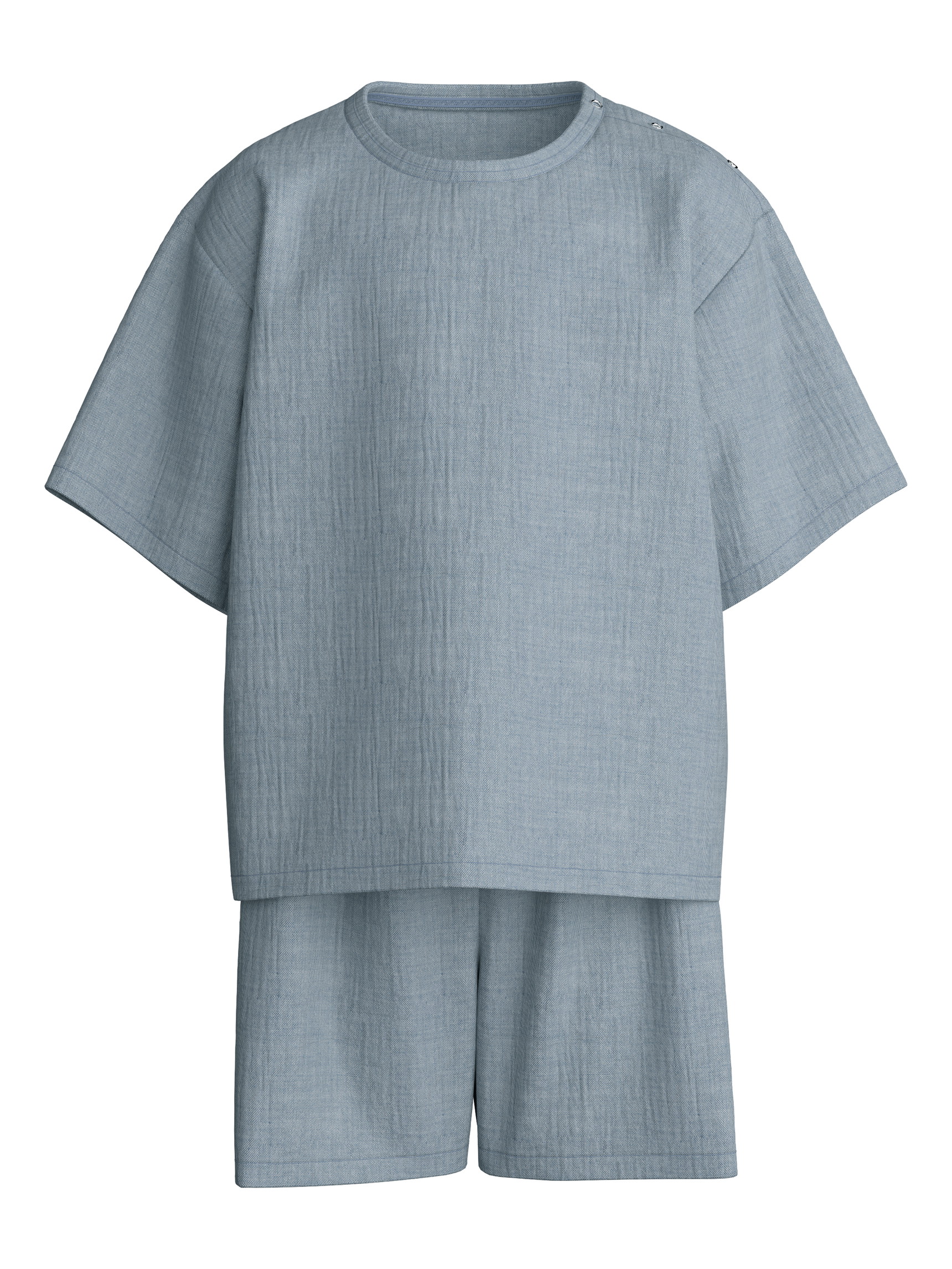 Figli - Pigiama corto in puro cotone in 100% cotone di colore Blu, Tinta unita, della serie Toddlers Sleep di CALIDA